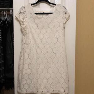 White floral lace dress